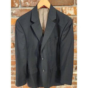 IZOD Macys Mens Black Two Button Sport Coat Dress Suit Jacket 38R